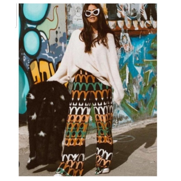 ZARA HIGH WAIST PRINT LOOSE-FIT PANTS - Picture 7 of 11